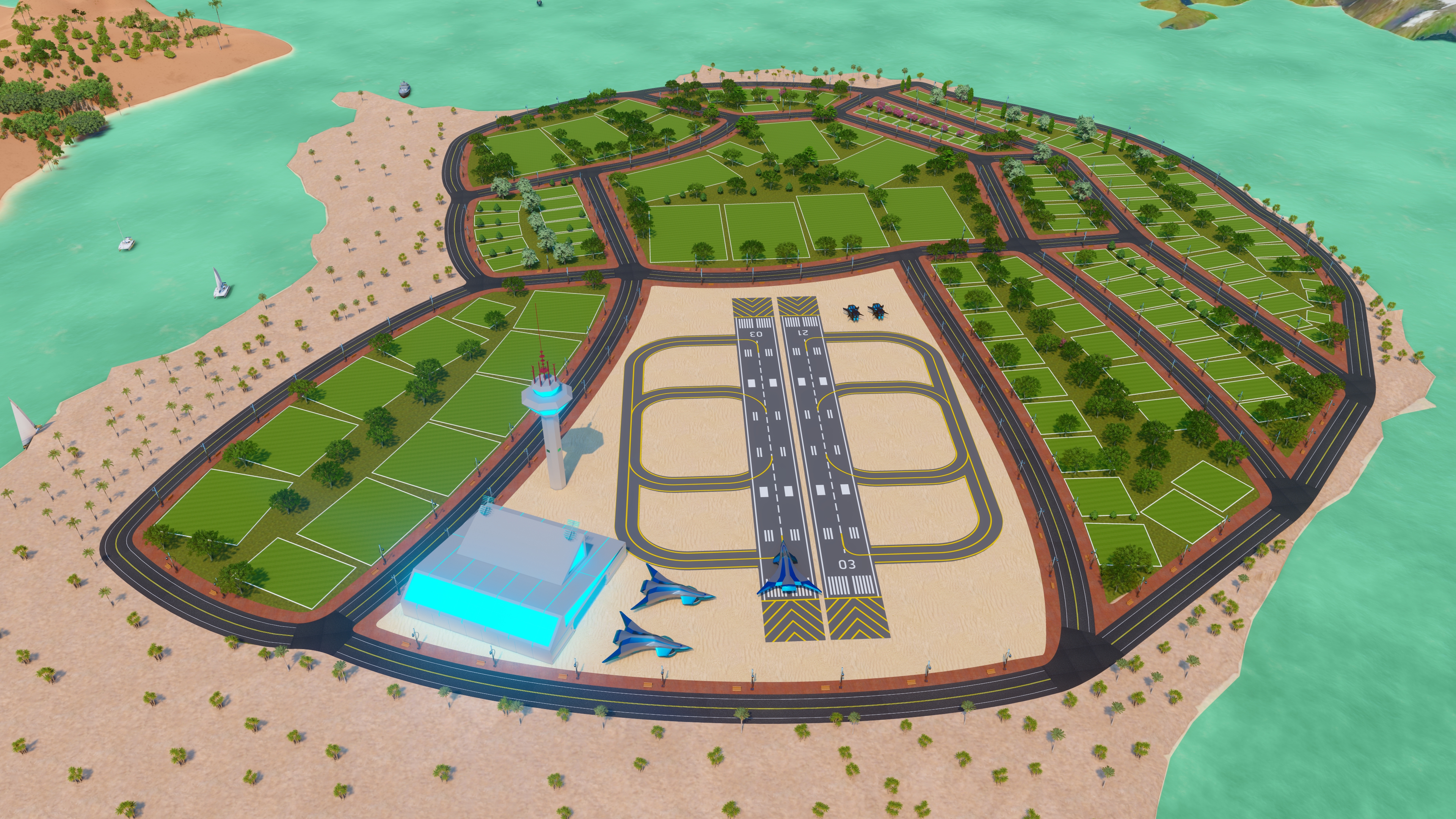 Lands map view of a 3D world